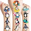 100 PCS Funny Christmas Winter Penguin Temporary Tattoos Sticker Animal Penguin Birthday Party Decorations Supplies Favors Gifts Girls Boys Baby Showers Prizes Cute Tattoo School Reward Themed Summer
