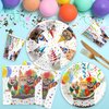 APOWBLS Cat Theme Birthday Party Supplies - Cat Party Decorations Dinnerware Include Cat Party Plates, Cup, Napkin, Kitten Birthday Decorations Tableware, Kitty Cat Birthday Party Supplies | Serve 24