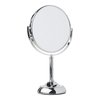 JERDON Two-Sided Tabletop Makeup Mirror - Makeup Mirror with 10X Magnification & Swivel Design - Portable 6-Inch Diameter Mirror in Chrome Finish - Model JP910CB