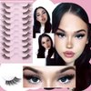 FANXITON Half Lashes Natural Look Wispy 10 Pairs Cat Eye Lashes 3D False Eyelashes Fluffy Soft 15 MM Short Faux Mink Lashes Sets Pack