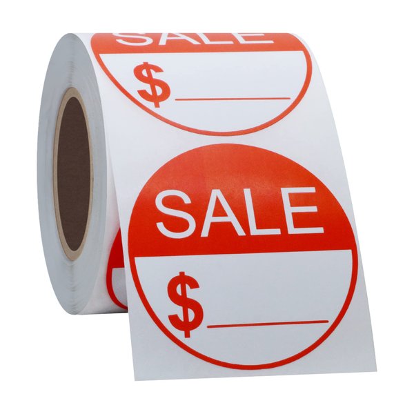 Hycodest Sale Stickers 2 inch Round Labels Sale Price Label Self-Adhesive Discount Sticker 300 pcs, Red Circle Sale with $