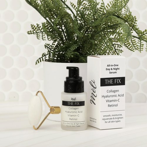MÈLI The Fix 4-in-1 Anti Aging Face Serum Moisturizer with Collagen, Hyaluronic Acid, Vitamin-C and Retinol, Day & Night Formula