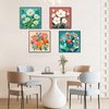 YarnWhimsy Framed Paint by Numbers for Kids - 4Pack Flowers Paint by Numbers for Kids Ages 4-8-12,Paint by Number Kits on Canvas,DIY Oil Painting Acrylic Kits for Home Decor(12x12inch)