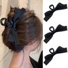 Black Bow Hair Claw Clip for Women Girls,3PCS Big Bow-knot Hair Claws Barrette for Thick Thin Hair,Nonslip Claws Clamps Hair Clips for Women
