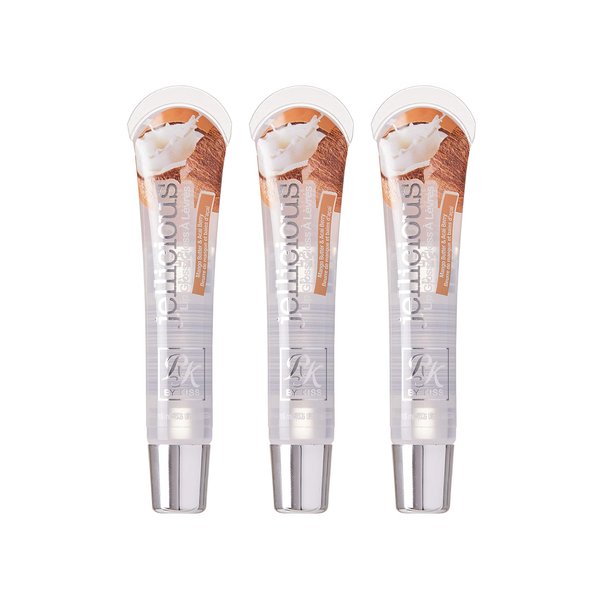 Ruby Kisses Jellicious Mouth Watering Lip Gloss Hawaiian Breeze Coconut JLG13 (3 PACKS)