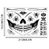 Halloween Temporary Face Tattoos, 4-Pack Skull and Creepy-Mouth Face Tattoo Stickers for Men and Women, Ideal for Halloween Costumes and Cosplay for Adults and Kids Fake Tattoos