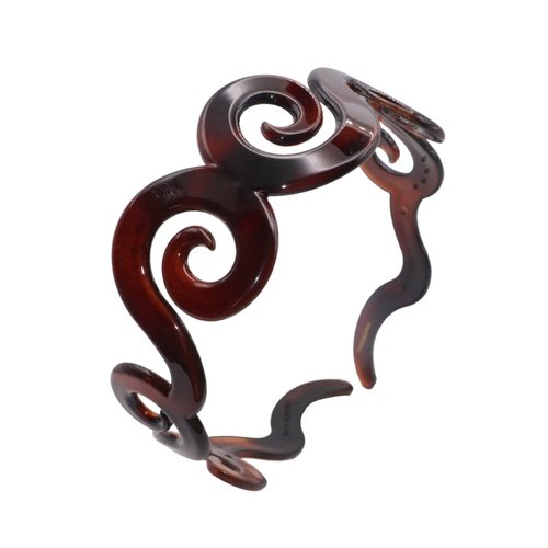 Parcelona French Swirls Wide 1.5" Tortoise Shell Celluloid Acetate Flexible No Slip Sturdy and Durable Hair Clips Hair Headband for Women and Girls, Made in France