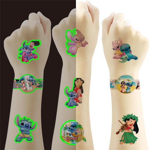 60pcs Temporary Stitch Tattoos for Kids, Birthday Party Supplies, Party Favors Fake Tattoos Stickers,Birthday Decorations Party Game Activities Reward Gifts