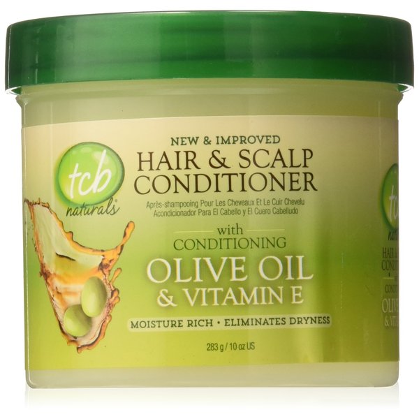 TCB Naturals Conditioner Hair & Scalp Olive Oil & Vitamin-E Jar, 10 Ounce
