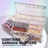 LANGMANNI 8 Colors Face & Body Glitter Palette - Holographic Changing Sparkling Mermaid Sequins for Women Girls Music Festival Party Rave Makeup(#A)