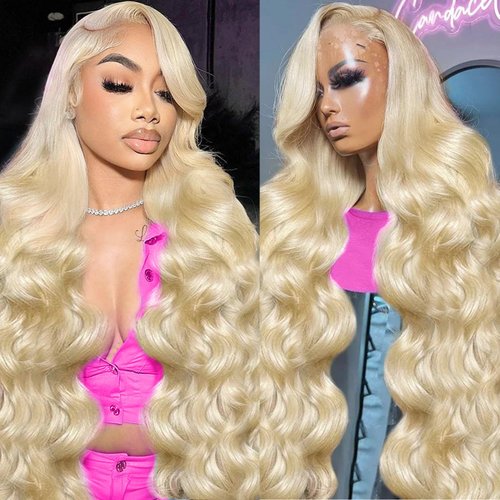 Resore 613 13x6 Lace Front Wig Human Hair 200 Density Body Wave Blonde Lace Front Wigs Human Hair 28 Inch Full & Thick 613 HD Lace Frontal Wig Human Hair Pre Plucked with Baby Hair for Women
