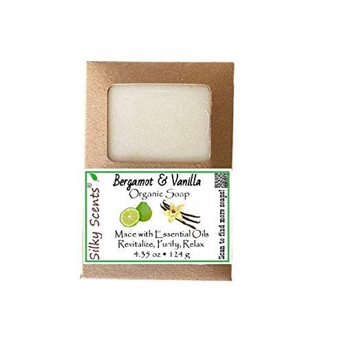 Silky Scents Bergamot & Vanilla Soap Bar - 100% All Natural and Organic Infused with Essential Oil - 1 Soap Bar