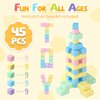45PCS Magnetic Blocks Toddler Toys, Magnetic Building Blocks Magnet Toys, Magnetic Blocks for Kids ages 1-3 3-5 4-8, Sensory Montessori Toys Magnet Cubes Classroom Must Haves for Boys Girls Age 2-4