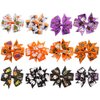 Rocutus 12pcs/set Halloween's Day Bow Knot Hair Pins Boutique clips Grosgrain Ribbon Halloween Hair Bows (Halloween 1)