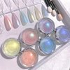 6 Jars Mermaid Chrome Nail Powder Aurora Nail Glitter Metallic Mirror Effect Pigment Iridescent Dust Nail Art Powder for Women Girls Nail Art Supplies Chrome Gel Nail Polish Nail Decoration