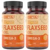DEVA Organic Vegan Vitamins Flax Seed Oil - Rich in Omega-3, Cold-Pressed & Unrefined - 90 Capsules, 2-Pack