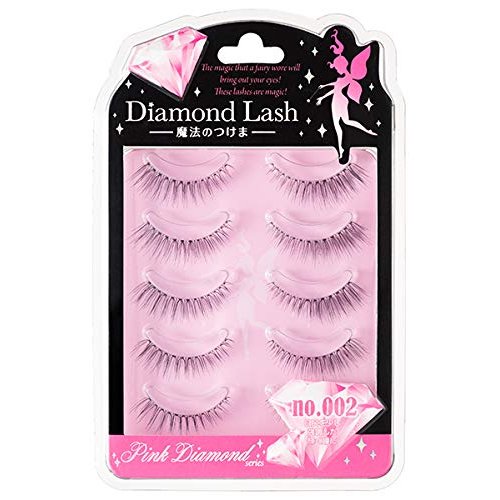 Diamond Lash Pink diamond series 5 pairs false eyelashes Natural handmade Japanese Shibuya SBY brand (Diamond lash pink diamond series no.002)
