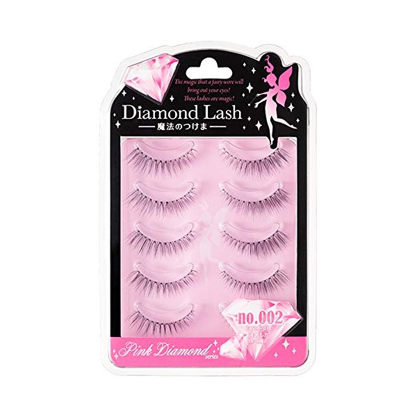 Diamond Lash Pink diamond series 5 pairs false eyelashes Natural handmade Japanese Shibuya SBY brand (Diamond lash pink diamond series no.002)