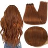 Full Shine Weft Hair Extensions Human Hair Sew In Human Hair Extensions 22 Inch Silky Hair Copper Extensions Sew In #550 Auburn Extensions For Women Bundles Human Hair Remy Straight Hair Weft 105G