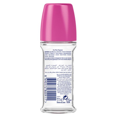 Fa Fa Hour Roll-on Deodorant, Pink Passion 1.7 Ounce, 1.7 Ounces