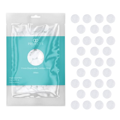 1000pcs Cotton Filter (11mm) by Project E Beauty | Microdermabrasion Replacement Filters | Round Filtering Pads | Facial Vacuum Filters Accessories | Vacuum Peeling | Blackhead Removal | White