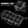 2 Pieces Nail Tip Box False Empty Nail Tips Organizer Storage Box with 10 Number Spaces Storage Case Container Nail Box Plastic Grid Box for Fingernail Crystal, Jewelry, Nail Accessories (Clear)