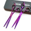 7.0 Inches Hair Cutting Scissors Set with Combs Lether Scissors Case,Hair cutting shears Hair Thinning shears For Personal and Professional (Violet)
