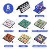 COLORGO 8-in-1 Mini Magnetic Chess Game Set with Portable Folding Magnet Board Pocket Games, Family Trips Camping Activities Party Games for Kids and Adults