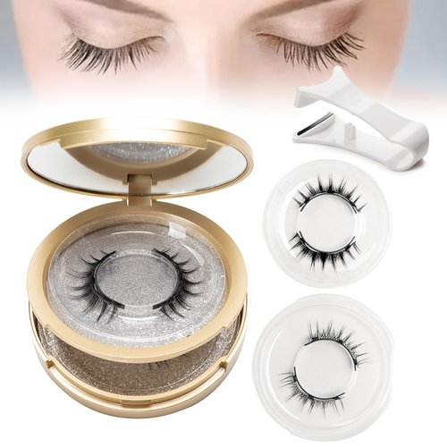 2 Pair Magnetic Lashes, No Glue Needed, Reusable Natural Look, with Applicator