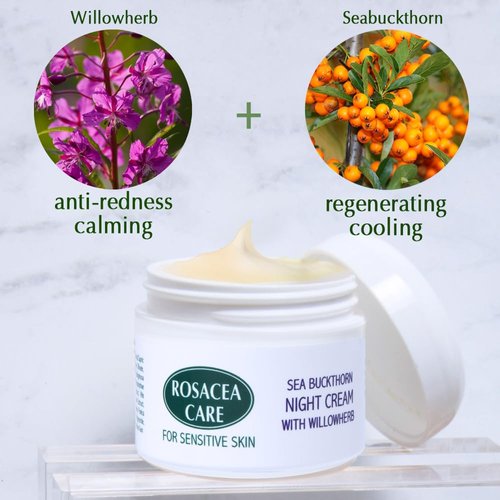 Rosacea Care Night Cream - Nourishing, deep moisturizer for rosacea skin (1.2 Oz)