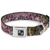 Dog Collar Seatbelt Buckle Trust No One Pink 9 to 15 Inches 1.0 Inch Wide