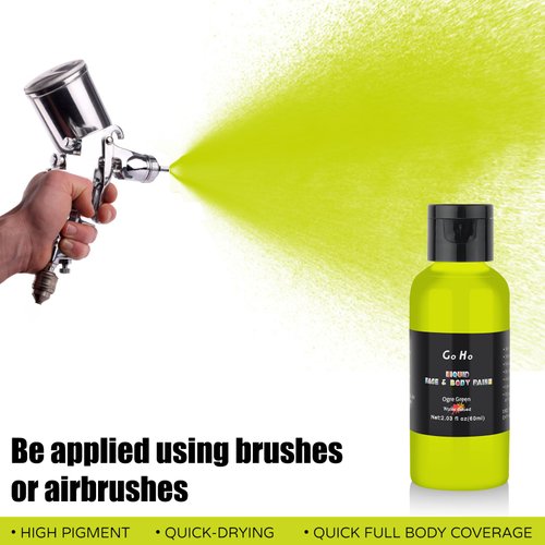 Go Ho Ogre Green Face Body Paint,Ogre Green Makeup Water Based Face Paint and Body Paint for Airbrush Makeup Special FX, Cosplay, and Halloween Make up