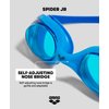 Arena Unisex Youth Spider Junior Swim Goggles Girls and Boys Ages 6 to 12 No Fog Non-Mirror Lens Easy to Adjust Strap No Leak, Navy/Clear/Citronella