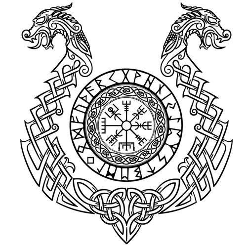 Dopetattoo 6 Sheets Viking Tattoos Temporary Fake Tattoos For Men Adults Aegishjalmur Helm of Awe Helm of Terror Icelandic Magical Staves Temporary Fake Tattoo For Women Neck Chest For Woman