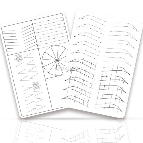 Rasmet White Double Side Use Microblading Practice Skin Permanent Makeup Brows Practice Latex Ombre Brows Practice Pad for Outline and Shading Techniques (3PCS)