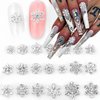 20Pcs Snowflake Nail Charms Christmas Nail Charms for Acrylic Nails, 3D Silve Crystals Diamonds Nail Rhinestones Xmas Snowflake Nail Gems Nail Jewelry for Women Girls New Year Nail Decoration (Silve)