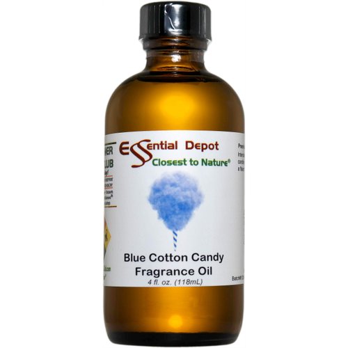 Blue Cotton Candy Fragrance Oil - 4 oz - Supplied in 4 oz. Amber Glass Bottle with Black Phenolic Cone Lined and Safety Sealed Cap