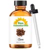 Sun Essential Oils - Clove Essential Oil 4 oz Clove Oil for Diffuser, Skin, Aromatherapy with Dropper - Clove Oil Aromatherapy - Clove Diffuser Oil