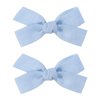 Adorable 2pcs White Hair Bow Clips for Baby-Girls - Boutique Barrettes for Toddlers and Kids with Fully Lined Clips（Sky Blue）