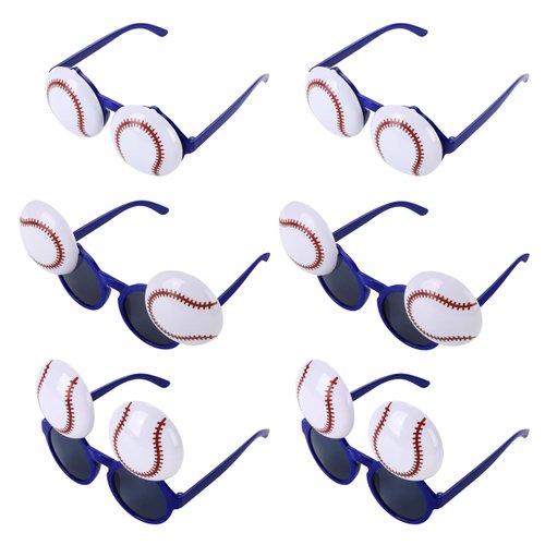 Cleverplay 6 Pairs Baseball Sunglasses for Kids,Baseball Party Favors,Baseball Party Decorations