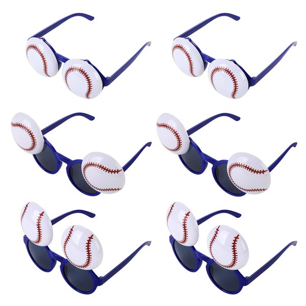 Cleverplay 6 Pairs Baseball Sunglasses for Kids,Baseball Party Favors,Baseball Party Decorations