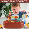 Magic Play Toolbox Drill,Magic Play Toolbox Bear,Little Brown Bear Repair Tool Box Toy,Creative Tool Box Set with Electric Drill for Kids Ages 3-12 Years Old