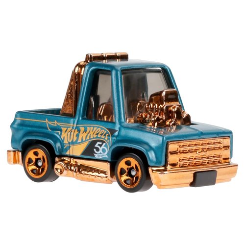 Hot Wheels Collectible Die-Cast Vehicle - Toon'd '83 Chevy Silverado Pickup Truck - Teal and Gold - HDH54-1/6