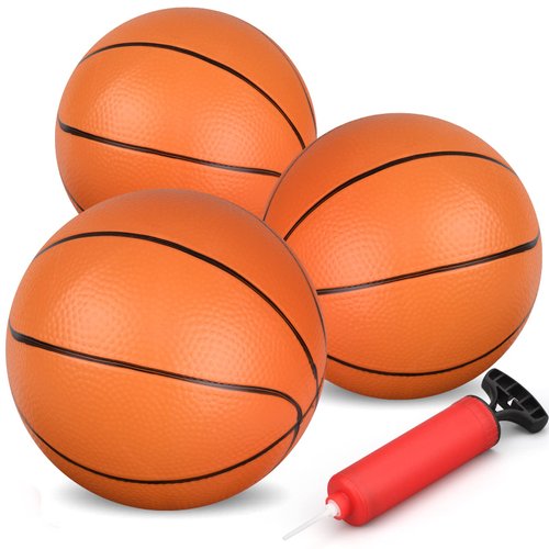 Dilabnba 7Inch Mini Basketball for Kids Adults,Size 3 Rubber Replacement Soft Bouncy Ball for Basketball Hoop, Toddler Baby Beach Pool Ball for Sport Party Game(Orange 3PCS)
