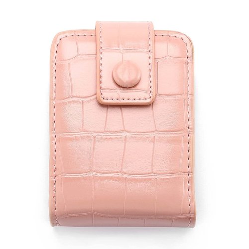 Yokawe Lipstick Case with Mirror Cosmetic Bag Travel Makeup Mini Bag Lipstick Holder for Purse Lipstick Organizer for Women (Pink)