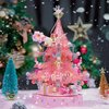 YILETKC Pink Crystal Christmas Tree Building Block Set, 675 PCS Christmas Music Box Bricks Model Kit, Construction Toy for Adults Girls
