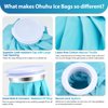 Ice Pack for Injuries Reusable: Ohuhu 3 Packs Ice Cold Packs with 2 Wrap Ice Bag Hot Water Hot & Cold Therapy Pain Relief for Knee Leg Injury No-Leak Waterproof Ice Bags 3 Sizes 6"/9"/11", Light Blue