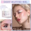 IONSGAKO White Body Face Glitter Gel Makeup Hair Glitter Gel Long Lasting Shiny Holographic Chunky Sequins Halloween Festival Face Paint Glitter Gel Makeup - 01 Sparkling White