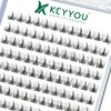 Lash Clusters 96pcs Individual Lashes D Curl 10mm Eyelash Clusters KEYYOU Volume Wispy Lash Extension Soft&Comfortable Easy DIY at Home(Y09,D-10mm)