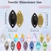 Horse Eye Rhinestones Flatback Sew on Rhinestone with 2 Holes 36pcs 9x18mm Glass Navette Shape Rhinestones for Crafts Project,Clothes,Costume,Shoes,Bags,Black